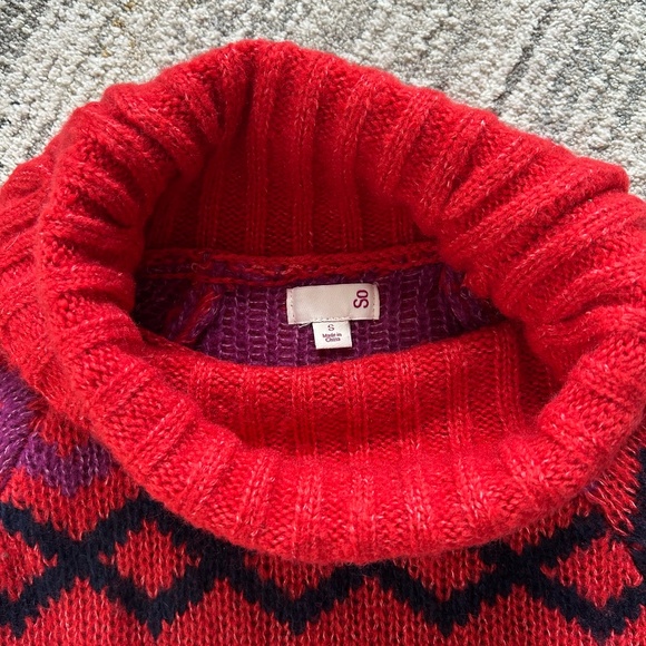 SO Fair Isle Sweater Size Small - Picture 3 of 7